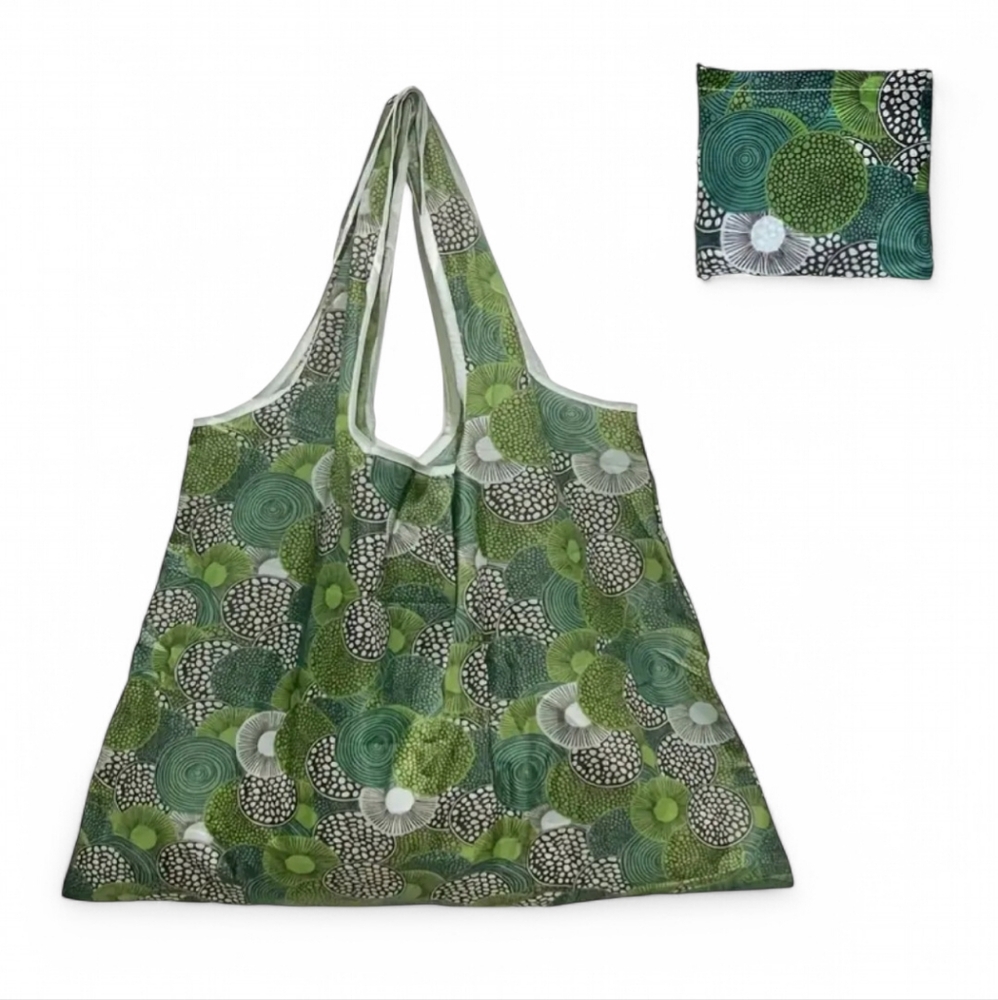 NEW Large Green Circle Geometric foldable reusable shopping grocery tote…